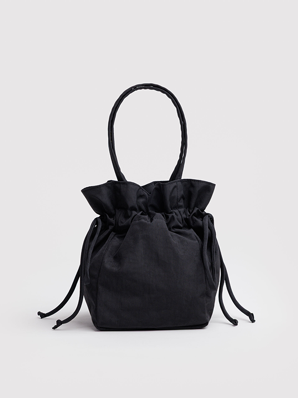Nylon Drawstring Bag: Black