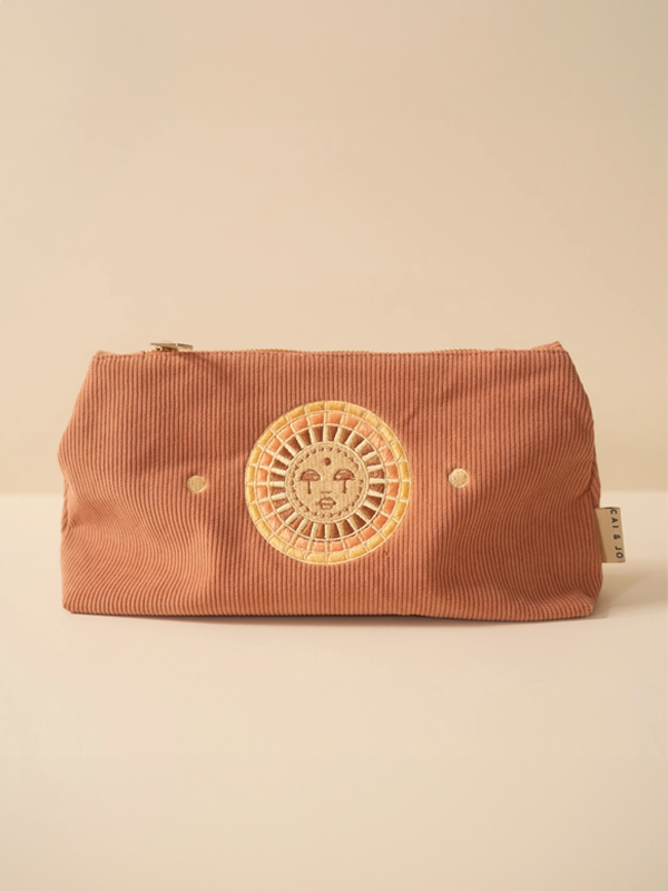 Medium Corduroy Pouch: Dusty Pink