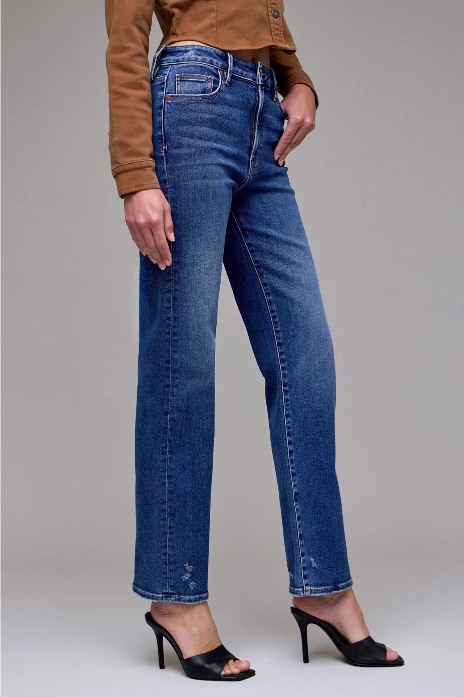 Ella 31" - Dark Wash Clean Stretch High Rise Classic Straight