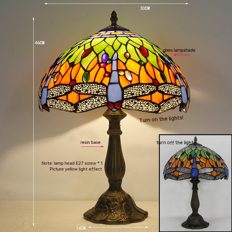 Tiffany Dragonfly Stone Table Lamp