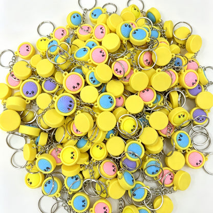 10-Pack: Cute Dumpling and Bao Bun Keychains - Silicone Steamer Basket Charm