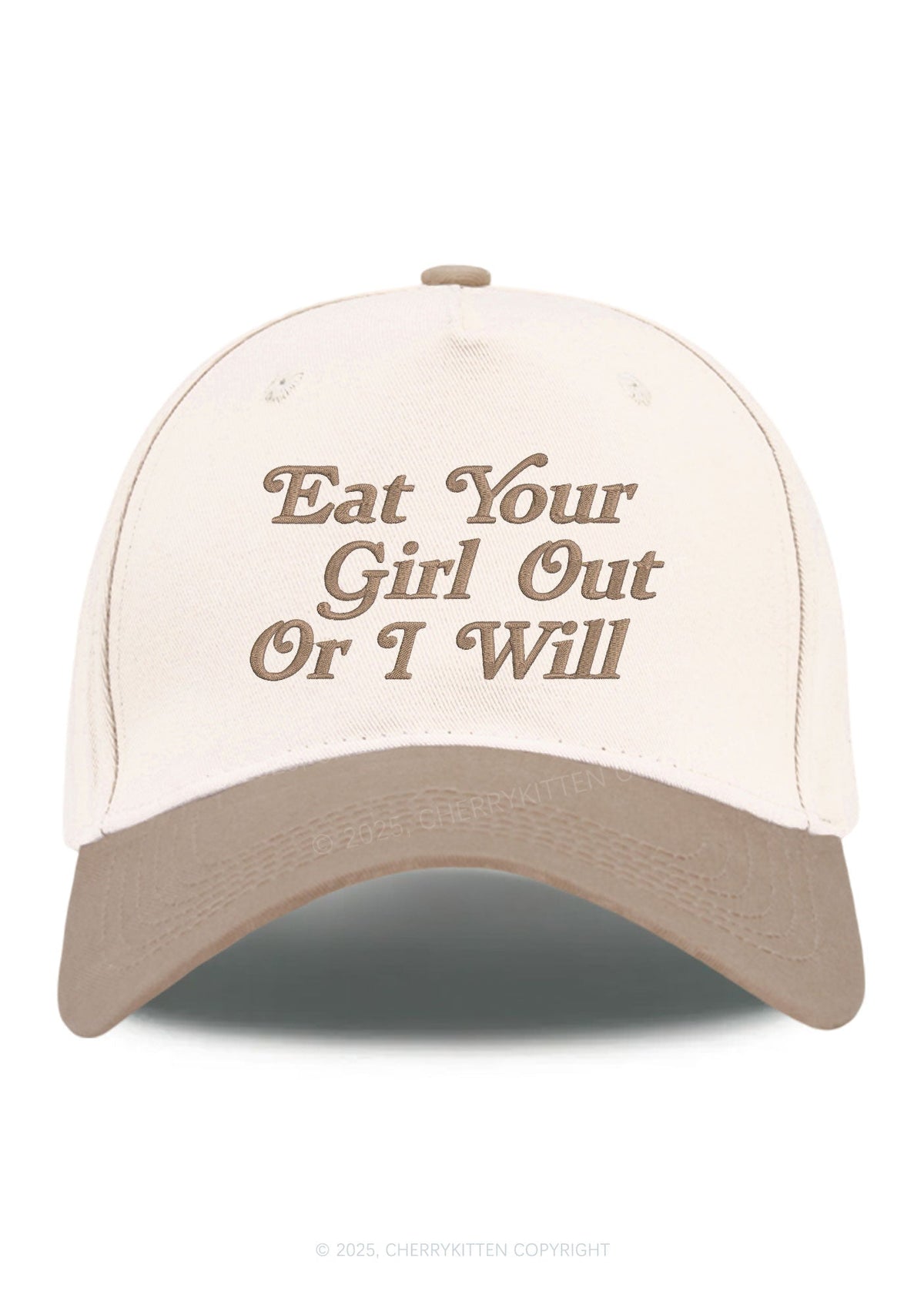 Embroidered Eat Your Girl Out Pride Y2K Color Block Baseball Cap Cherrykitten