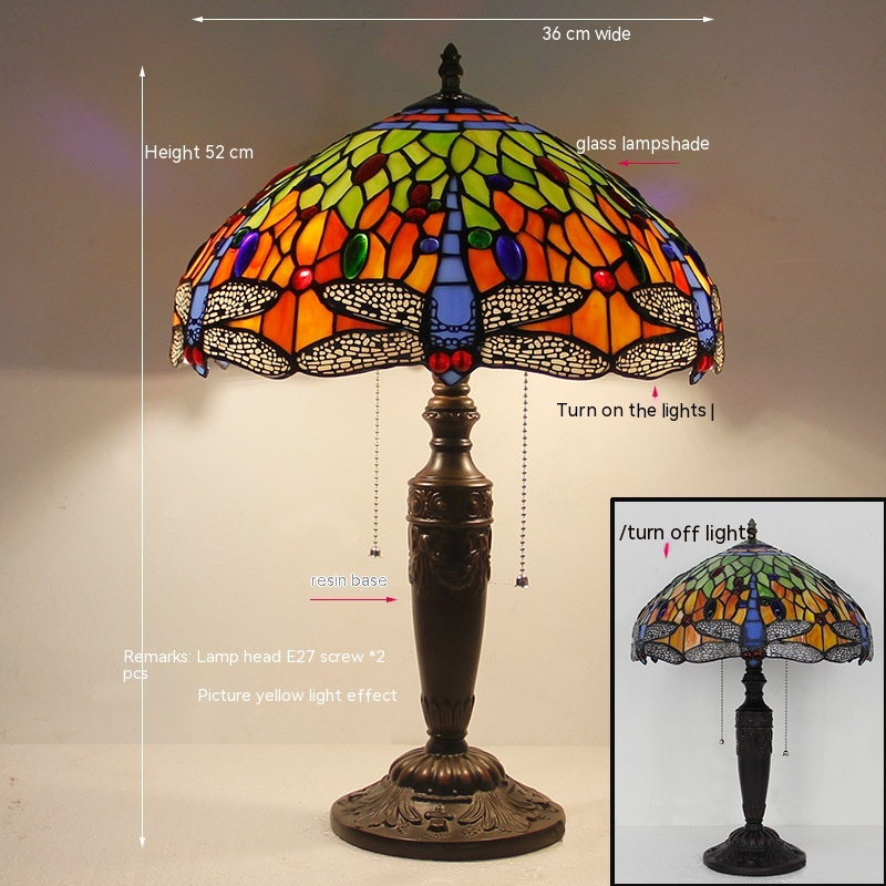 Tiffany Dragonfly Stone Table Lamp