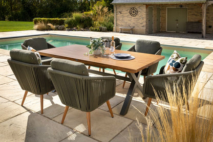 Hartman Eden 6 Seat Rectangular Dining Set in Juniper / Acacia
