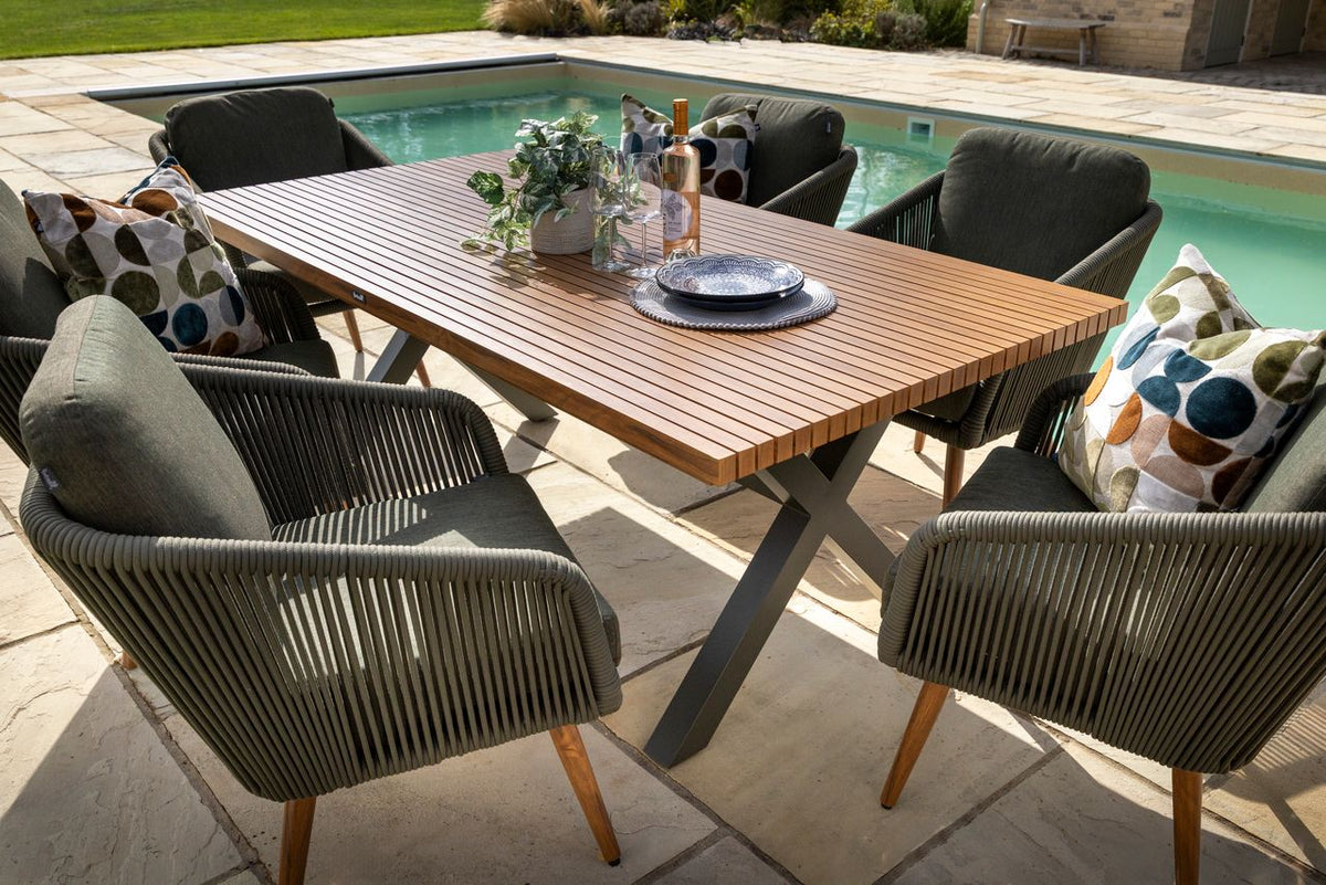 Hartman Eden 6 Seat Rectangular Dining Set in Juniper / Acacia