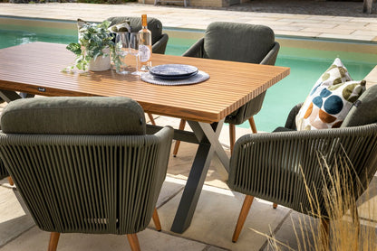 Hartman Eden 6 Seat Rectangular Dining Set in Juniper / Acacia