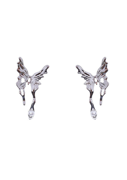 Elegant Butterfly Silver Earnail Earrings