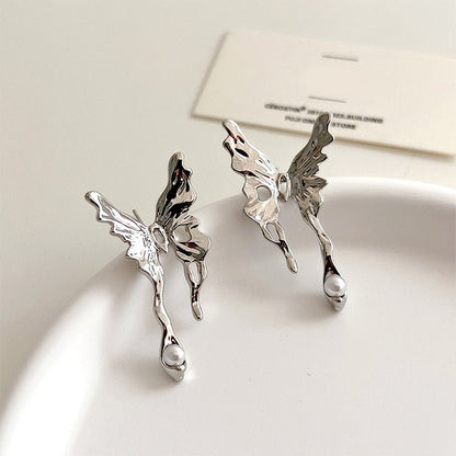Elegant Butterfly Silver Earnail Earrings