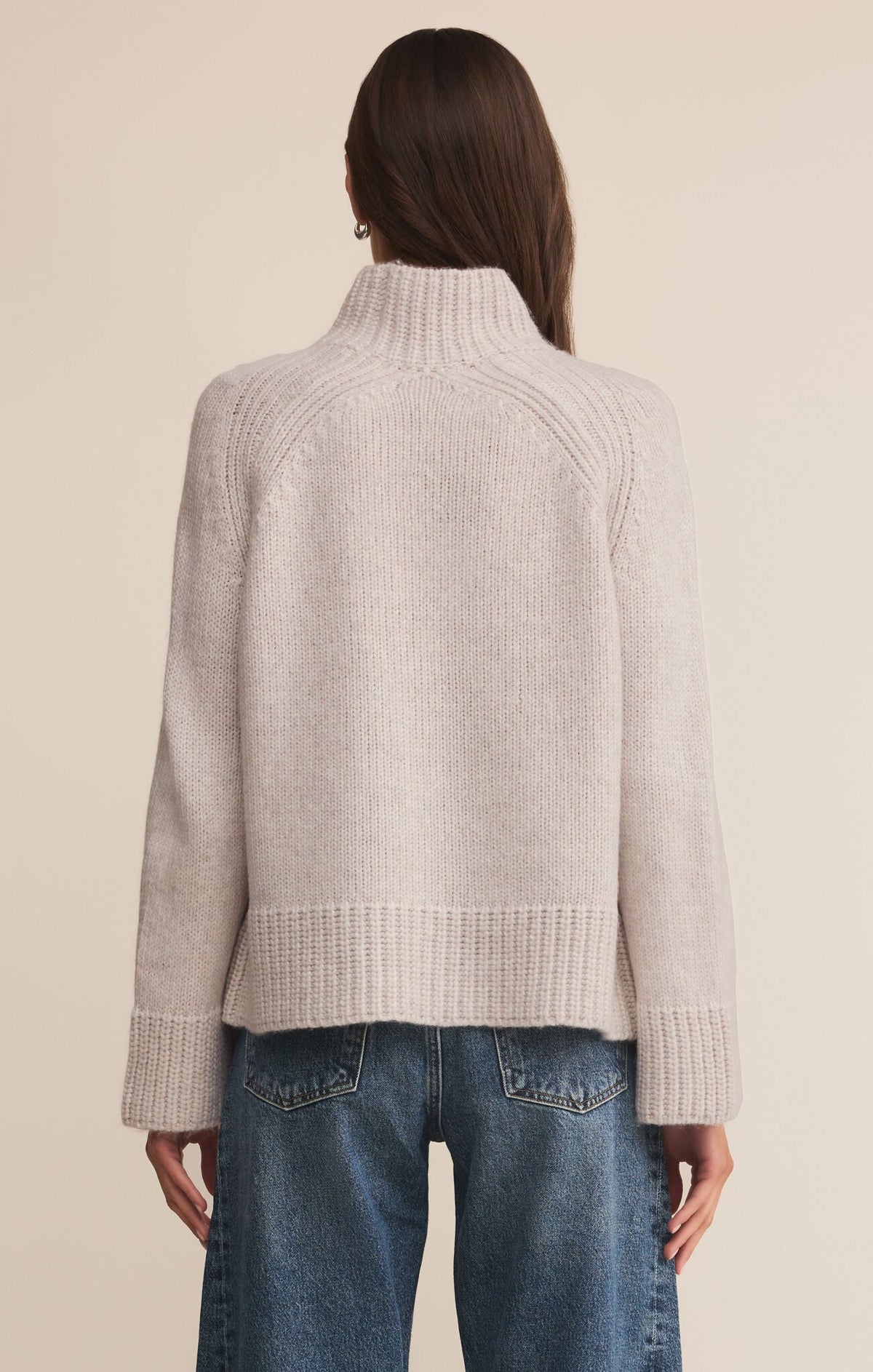 Emerge Funnel Neck Sweater- Turtle Dove