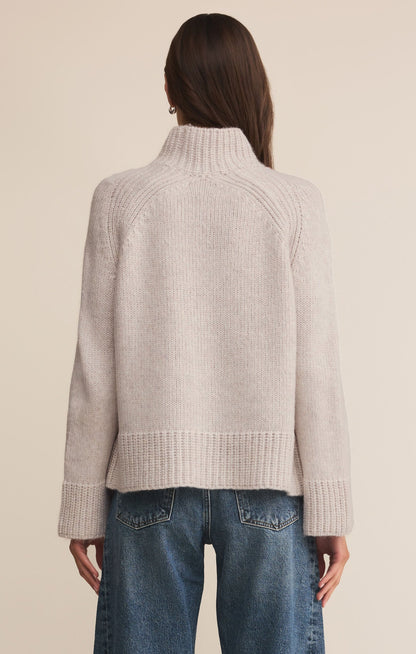 Emerge Funnel Neck Sweater- Turtle Dove