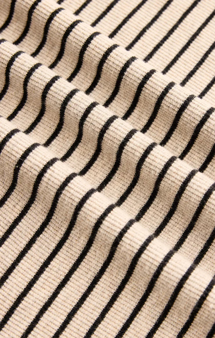 Eve Stripe Henley Long Sleeve