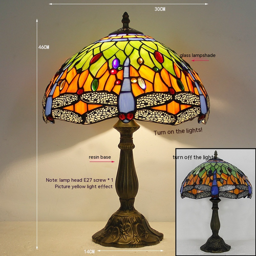 Tiffany Dragonfly Stone Table Lamp