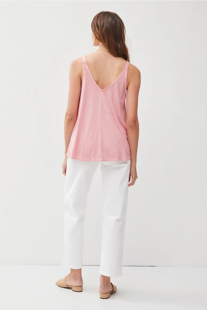 Flowy V-Neck Tank - Flamingo