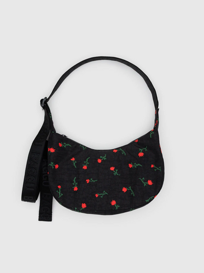 Small Nylon Crescent Bag: Painted Wildflower