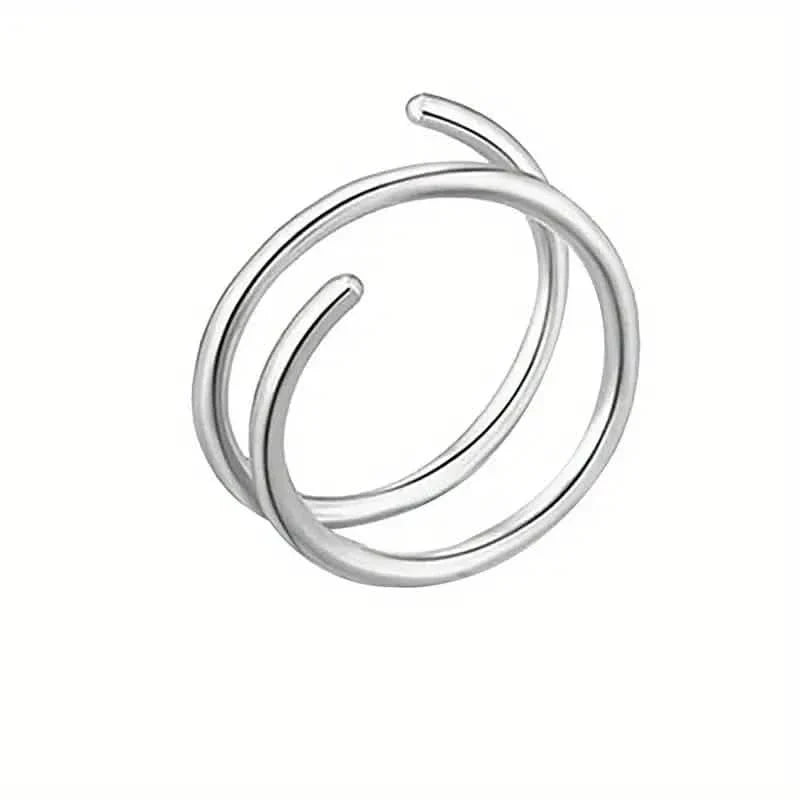 Stainless Steel Double Helix Nose Ring – 14K Gold Plated Hot Style Piercing Jewelry for Women