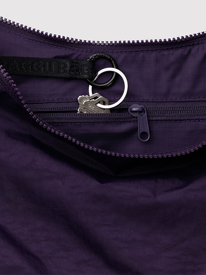 Medium Nylon Crescent Bag: Fig