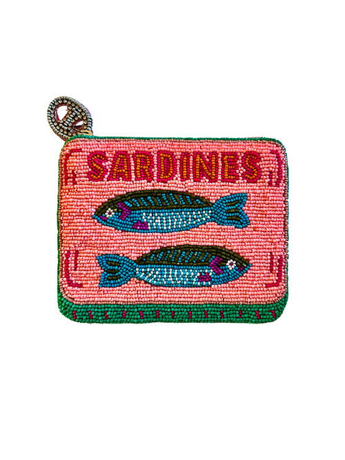 Beaded Coin Purse: Sardines