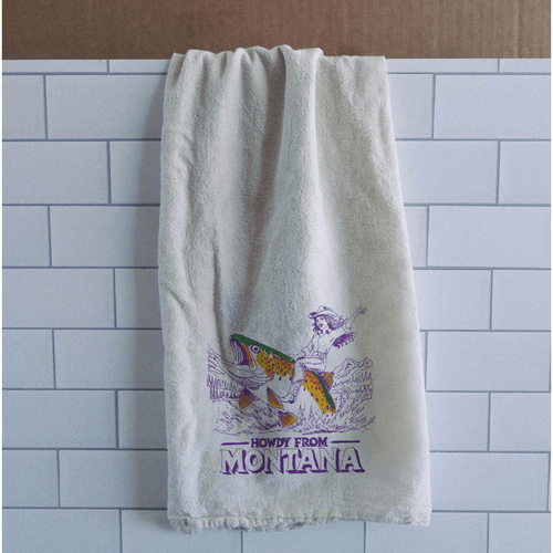 "Howdy From Montana" Tea Towel