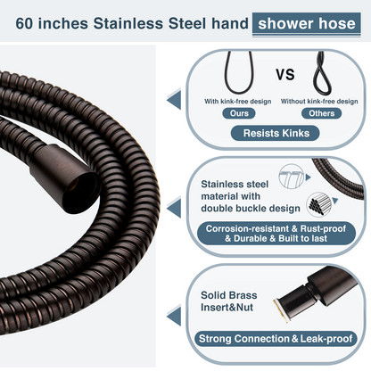 Dual Shower Head-Rain Shower Head with Handheld Shower Set, Diverter