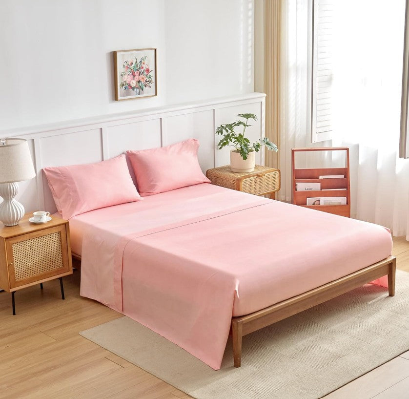 Elegant 7-Piece Queen Floral Bedding Set & 6-Piece Twin Comforter Set - Soft Microfiber, Reversible Pink & White Design