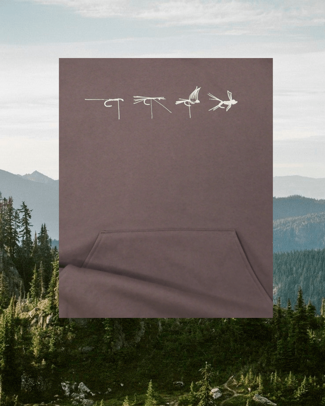 "Fly Tie" Hoodie in Brown