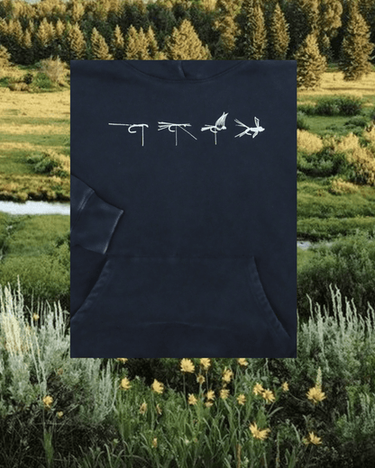 "Fly Tie" Hoodie in Vintage Black