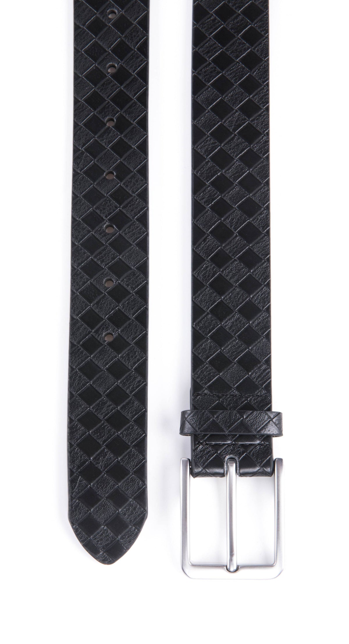 Genuine Split Leather Belt for Men – Brushed Buckle, 1.3" Strap