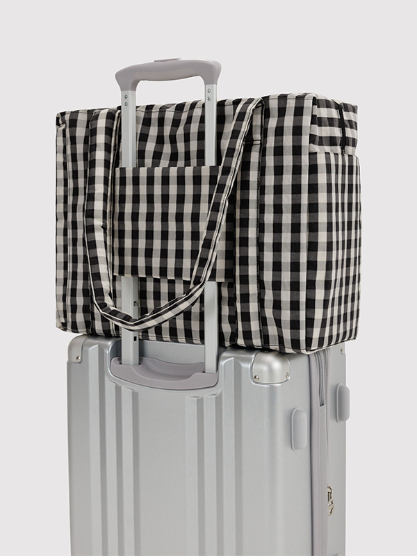 Small Cloud Carry-On: Black and Cream Gingham