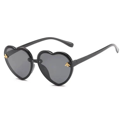 Girls Sunglasses UV Protection Heart Shaped Little Bee Decor Sunshade Glasses