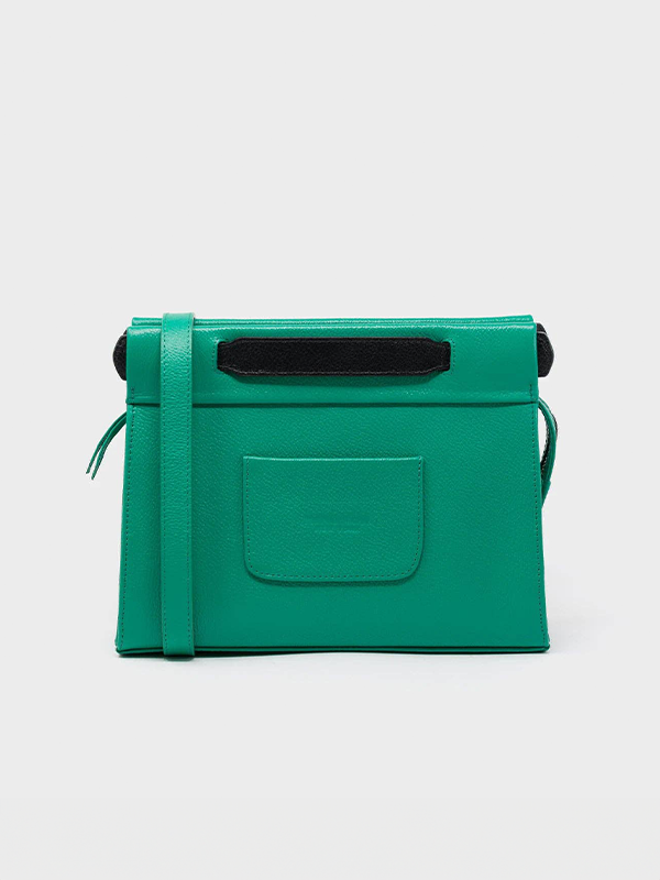 Small Vali Crossbody Leather Bag: All Over Eyes (Deep Green)