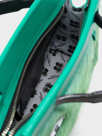 Small Vali Crossbody Leather Bag: All Over Eyes (Deep Green)