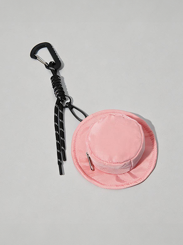 Bucket Hat Shaped Mini Pouch: Light Pink