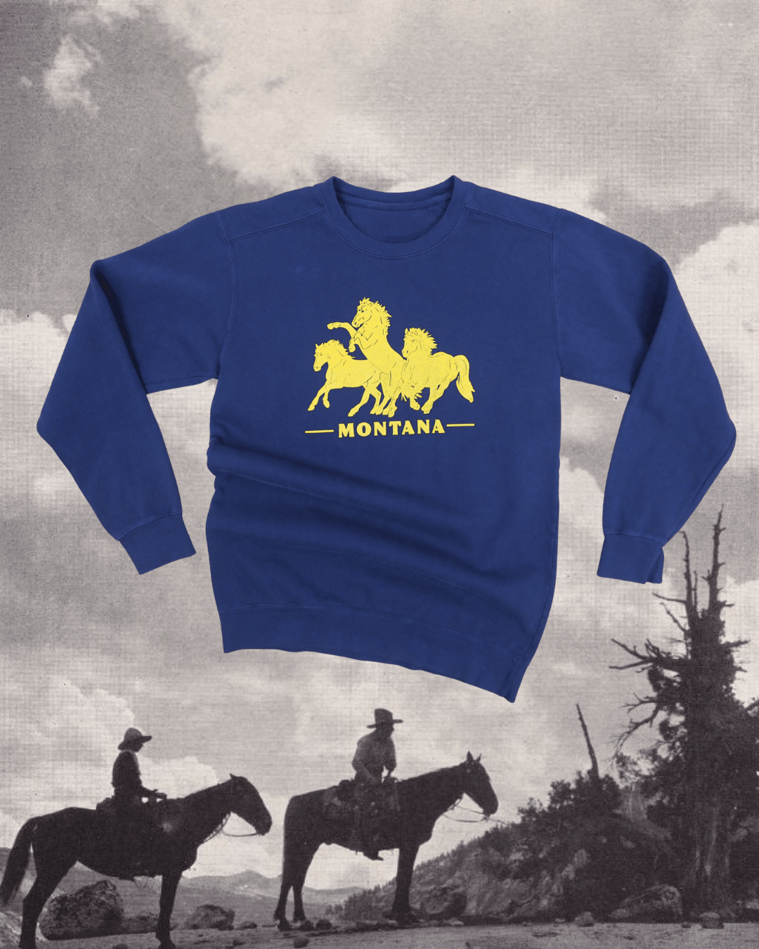 "Horsepower" Navy Pullover