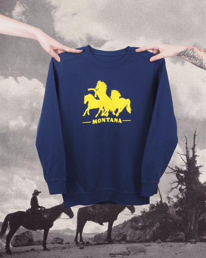 "Horsepower" Navy Pullover