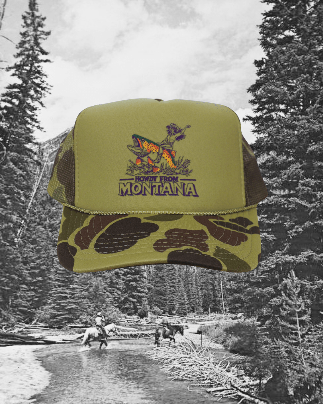 "Howdy from Montana" Camo Trucker Hat