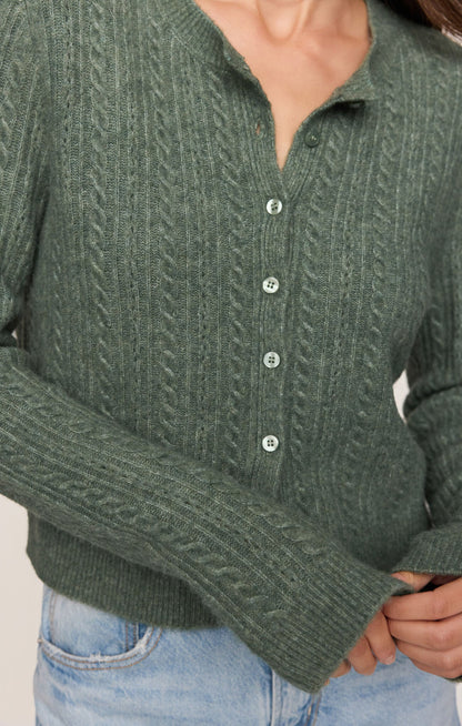 Medina Pointelle Cardigan - Monstera