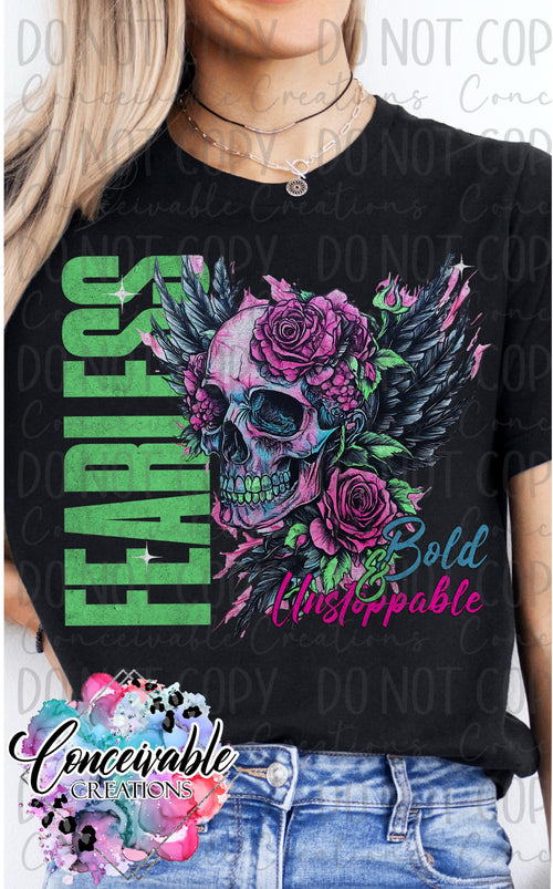 Fearless Skull Graphic Tee – Bold & Unstoppable Statement Shirt
