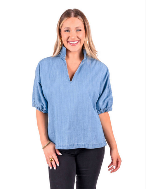Poppy Top - Denim Chambray