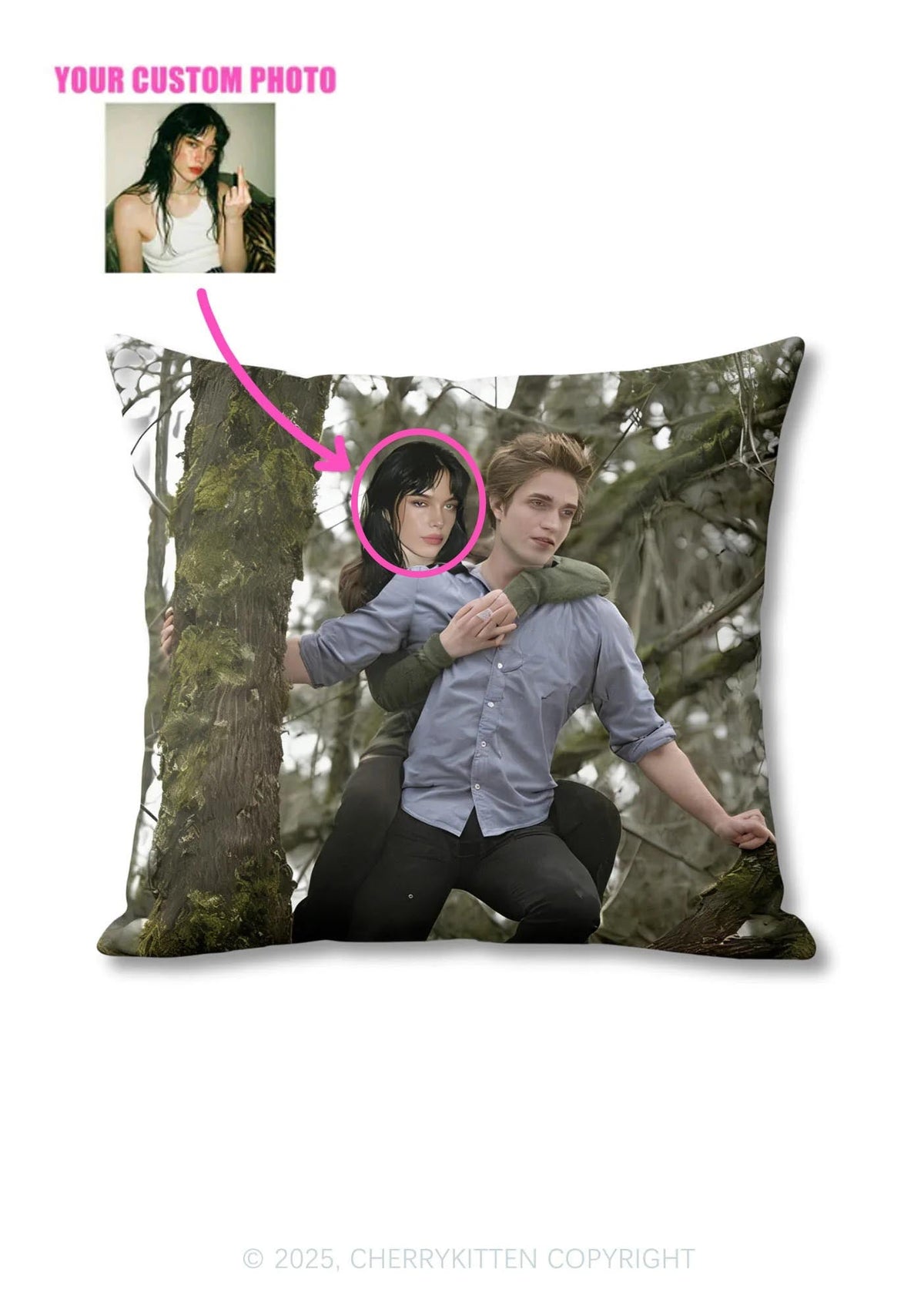 Custom Face Y2K Ugly Pillow Cherrykitten