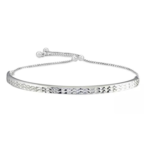 Italian Solid Sterling Silver Adjustable Bangle Bracelet