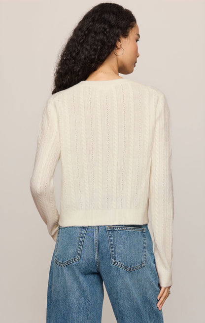 Medina Pointelle Cardigan - Cloud