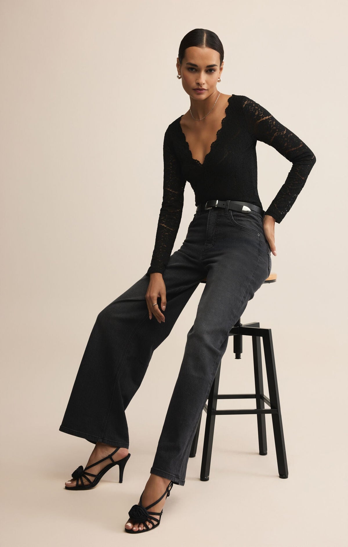 Nightfall Lace Bodysuit Black