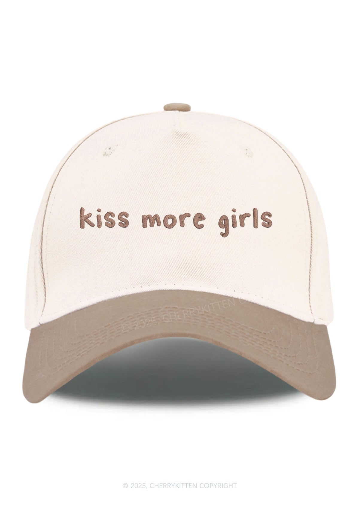 Embroidered Kiss More Girls Pride Y2K Color Block Baseball Cap Cherrykitten