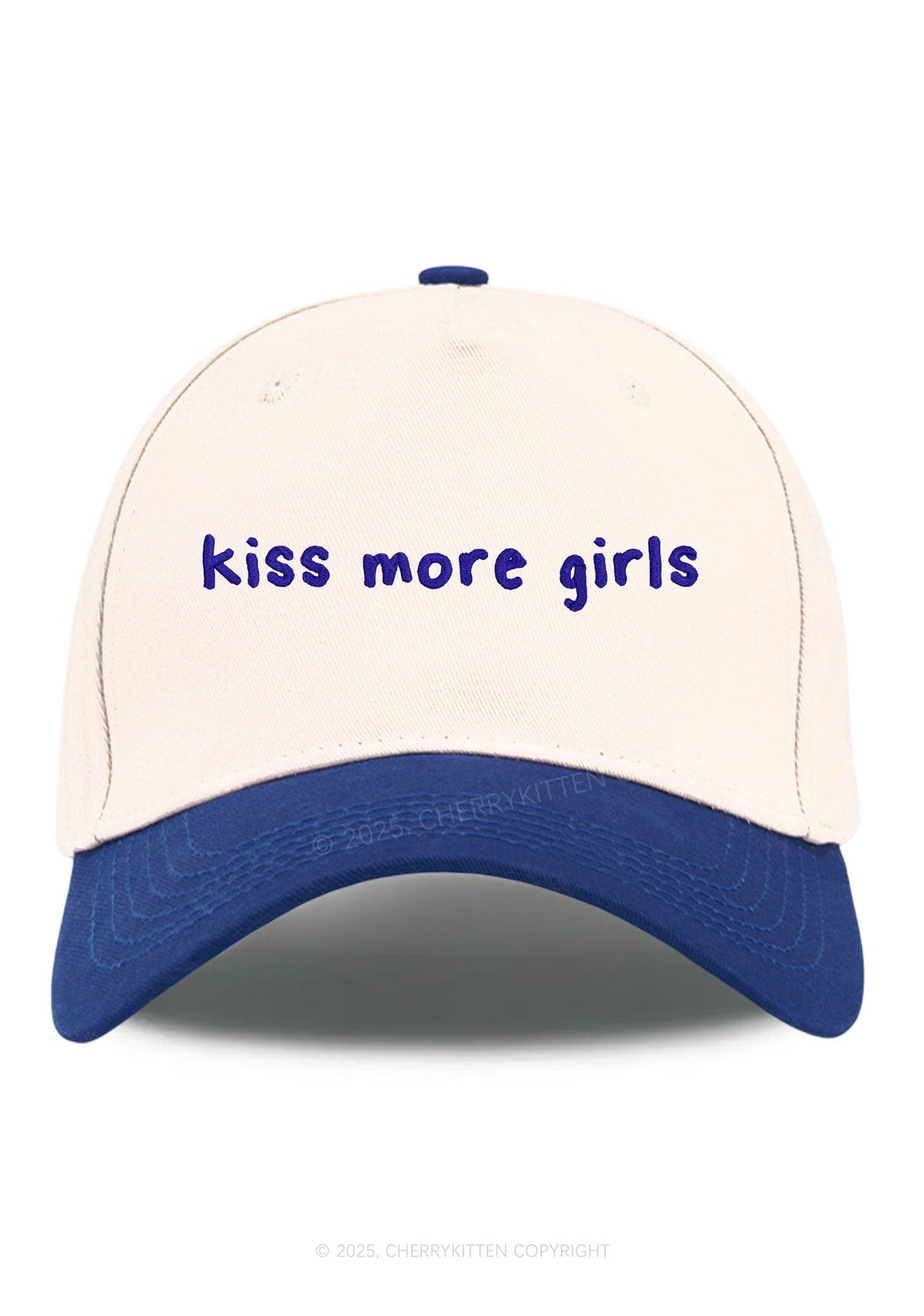 Embroidered Kiss More Girls Pride Y2K Color Block Baseball Cap Cherrykitten