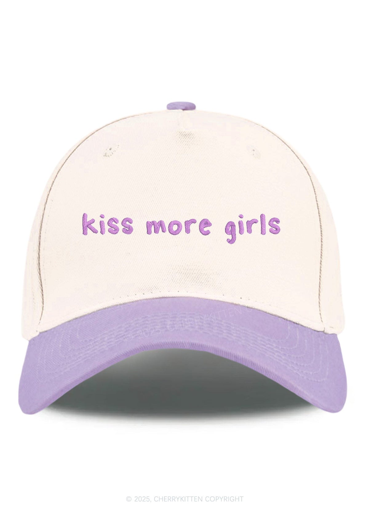 Embroidered Kiss More Girls Pride Y2K Color Block Baseball Cap Cherrykitten