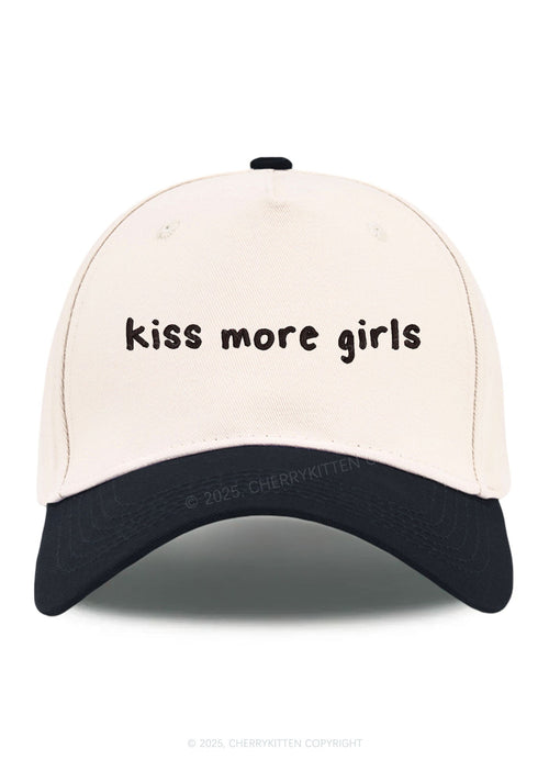 Embroidered Kiss More Girls Pride Y2K Color Block Baseball Cap Cherrykitten