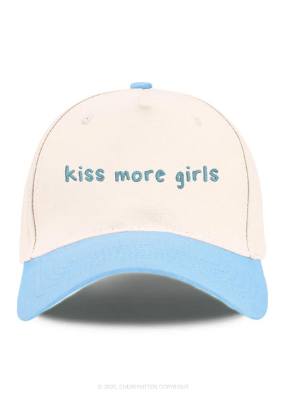 Embroidered Kiss More Girls Pride Y2K Color Block Baseball Cap Cherrykitten