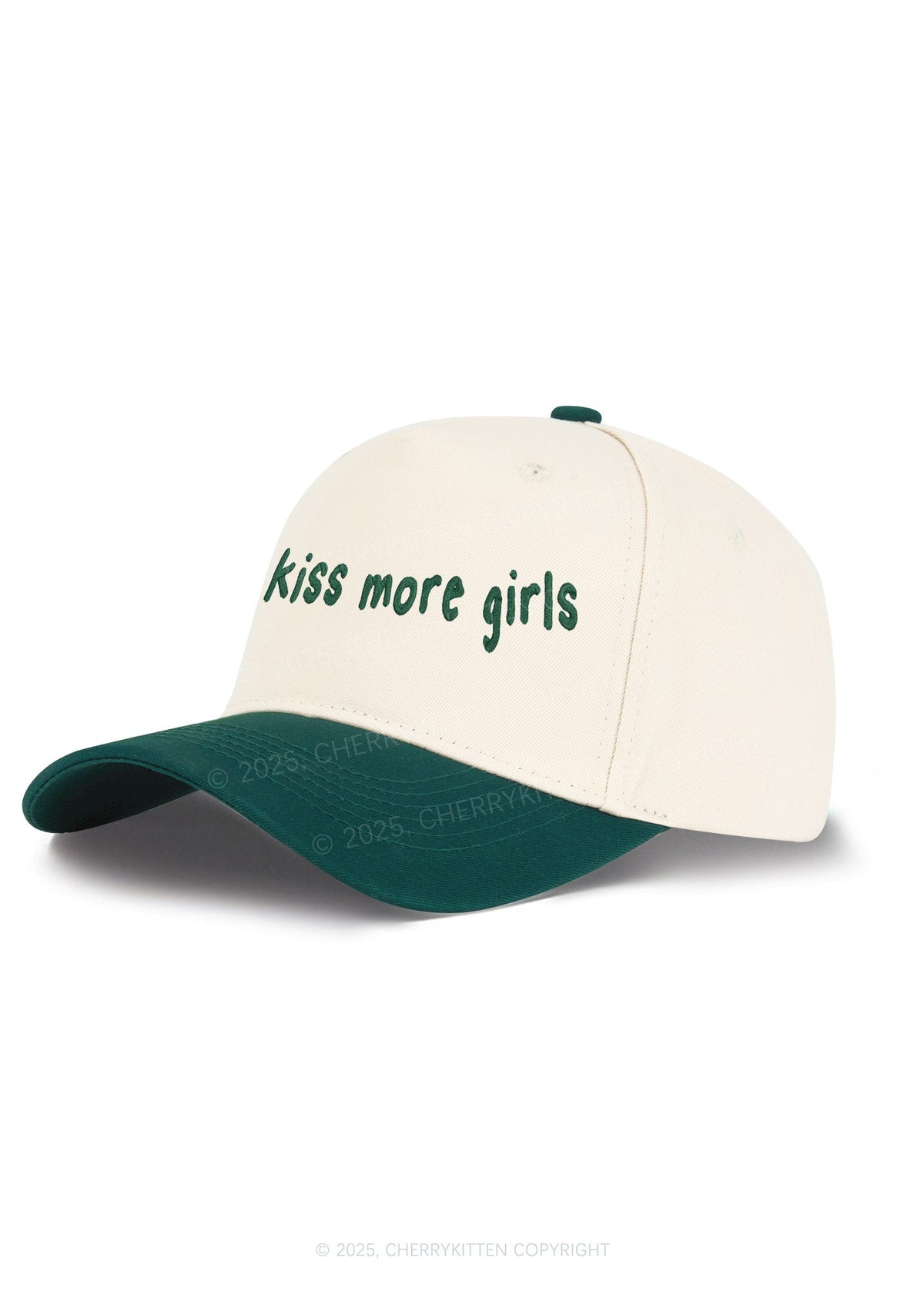Embroidered Kiss More Girls Pride Y2K Color Block Baseball Cap Cherrykitten