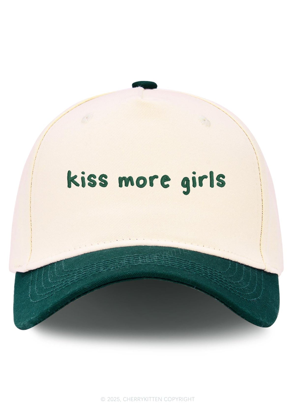 Embroidered Kiss More Girls Pride Y2K Color Block Baseball Cap Cherrykitten