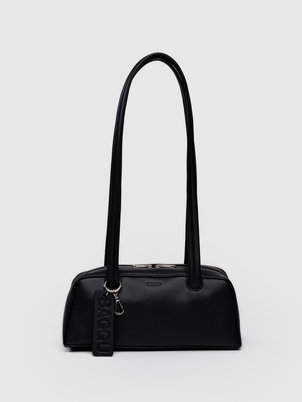 Small Recycled Leather Bowler Bag: Black (FINAL SALE)